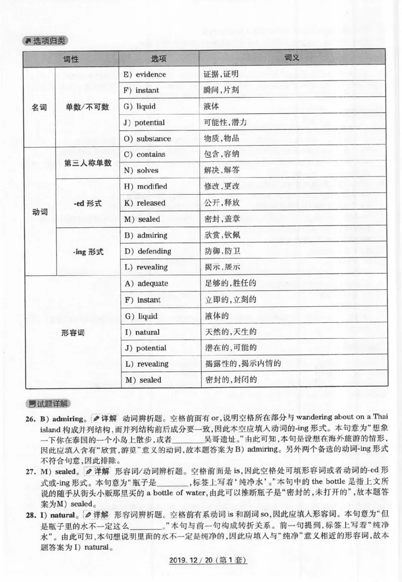2019.12四级真题解析第1套_英语四六级保存避免失效_最新更新，视频都在这_2026、6月四级速转存易和谐_新大学英语2025.6月4.6级真题_※1.四级历年真题、解析及听力_2.2017-2024年（新题型）