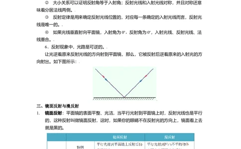 3.5光的反射教案(解析版)_8上-初中物理苏科版(4)_赠送：旧版资料（和新版好多一样，仍具有很大参考价值）_03讲义_3.5光的反射教案(解析版)