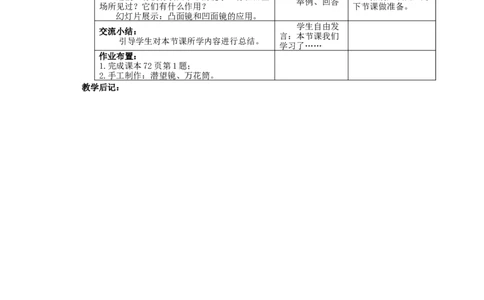 苏科初中物理八上《3.4平面镜》word教案(6)_8上-初中物理苏科版(4)_赠送：旧版资料（和新版好多一样，仍具有很大参考价值）_02教案