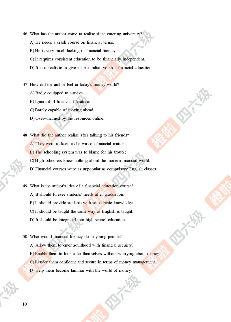03.2024年12月四级（第二套）-试题6-12_英语四六级保存避免失效_最新更新，视频都在这_2026、6月四级速转存易和谐_0、2025年12月四级_06.橙啦四级全程班石雷鹏_00.讲义_真题_24年12月