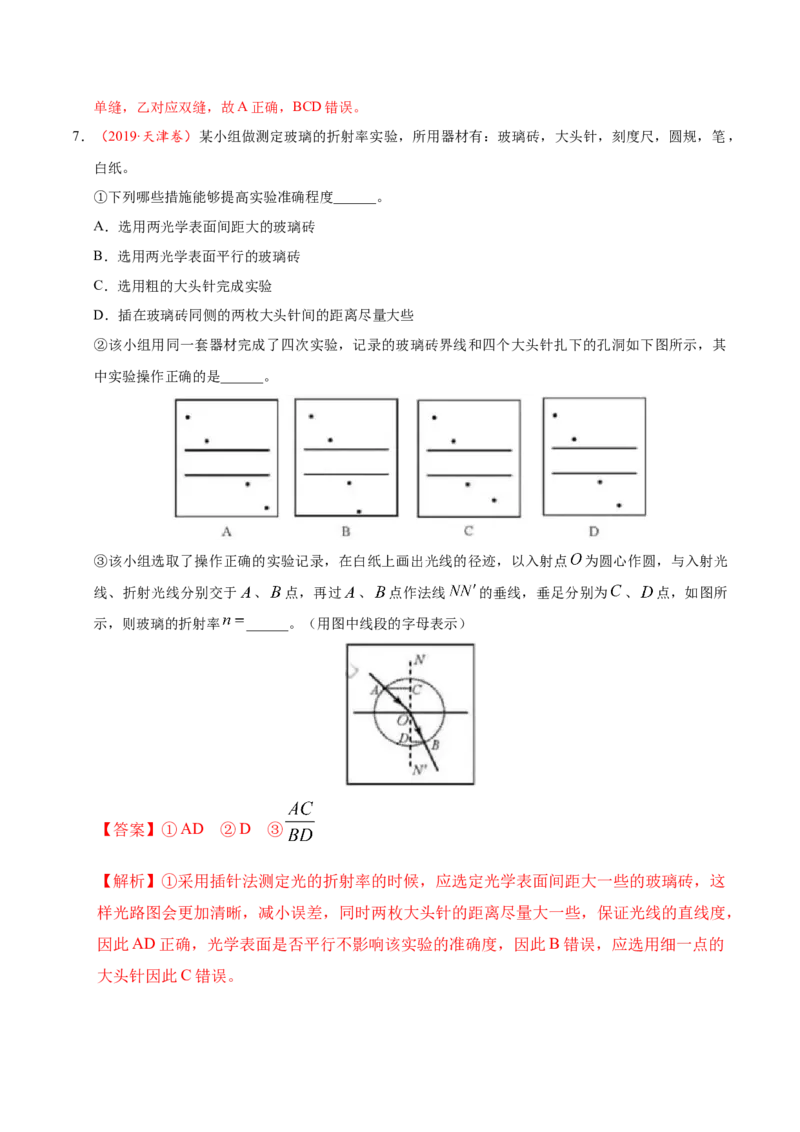 解密18光学（解析版）-高频考点解密2021年高考物理二轮复习讲义+分层训练_04高考物理_新高考复习资料_2021年新高考资料_高频考点解密2021年高考物理二轮复习讲义+分层训练