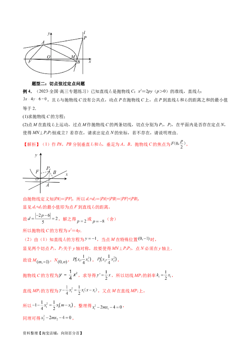 重难点突破13切线与切点弦问题（五大题型）（解析版）_02高考数学_新高考复习资料_2024年新高考资料_一轮复习资料_完2024年高考数学一轮复习讲练测(课件+讲义+练习)（新高考）