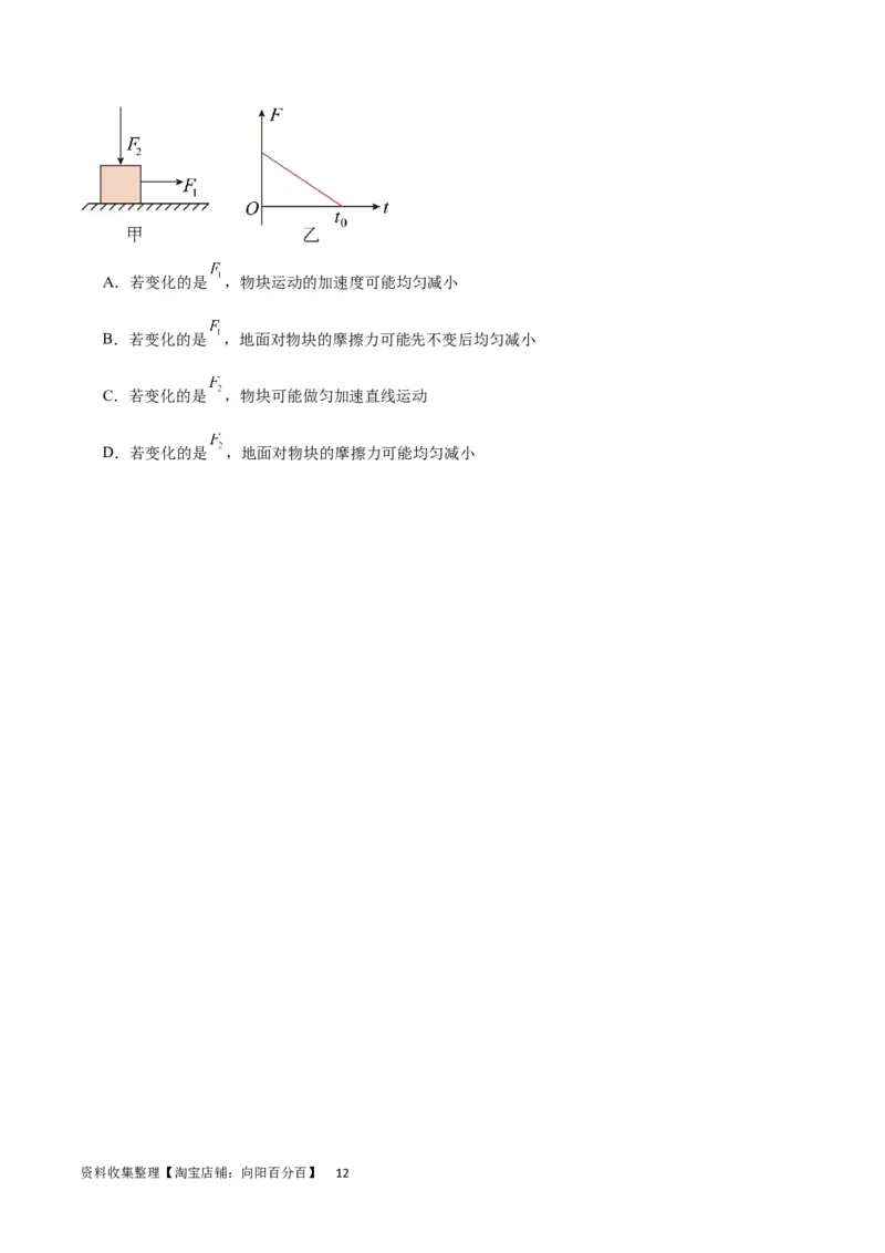 考点巩固卷05相互作用之受力分析（原卷版）_04高考物理_新高考复习资料_2024新高考复习资料_一轮复习资料_完2024年高考物理一轮复习考点通关卷（新高考通用）_考点巩固卷_力学部分