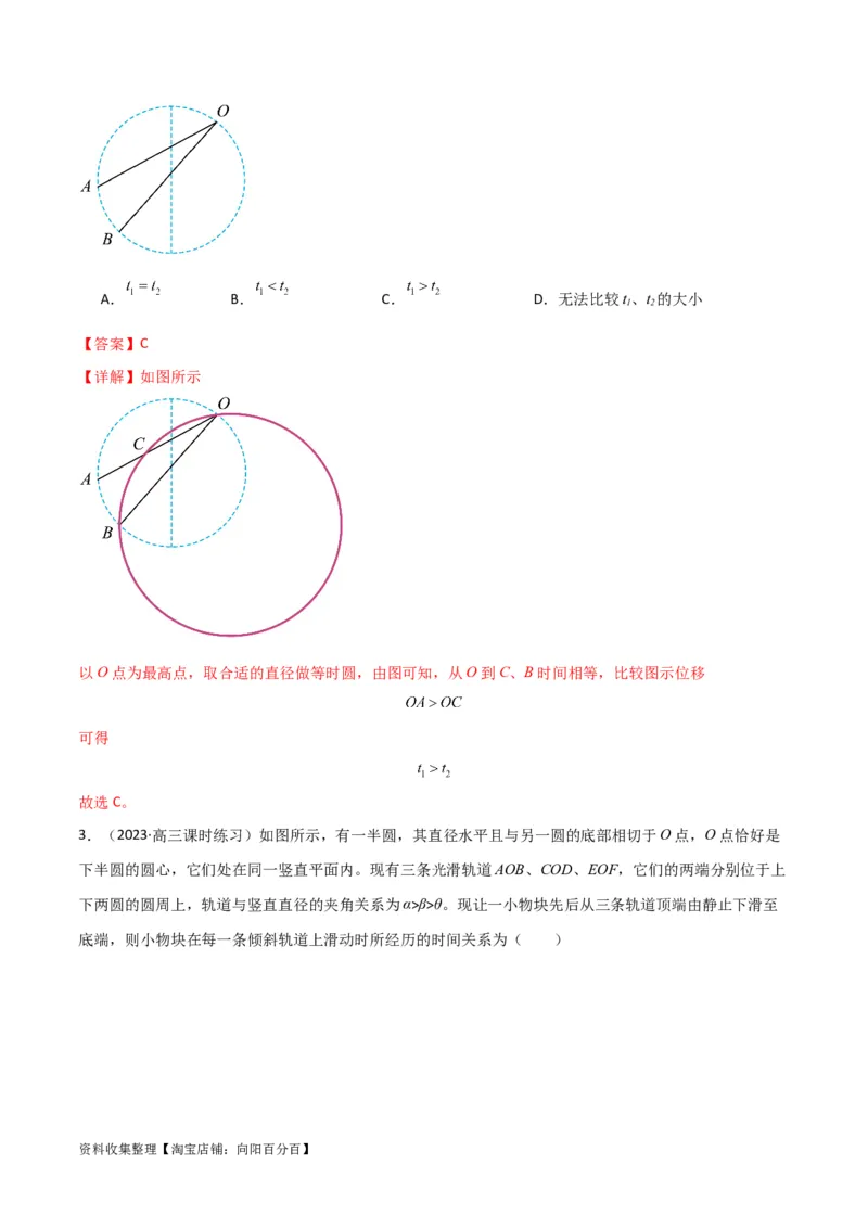 考点巩固卷13等时圆模型与斜面中的临界问题（解析版）_04高考物理_新高考复习资料_2024新高考复习资料_一轮复习资料_完2024年高考物理一轮复习考点通关卷（新高考通用）_力学部分