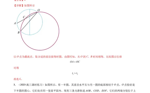 考点巩固卷13等时圆模型与斜面中的临界问题（解析版）_04高考物理_新高考复习资料_2024新高考复习资料_一轮复习资料_完2024年高考物理一轮复习考点通关卷（新高考通用）_力学部分