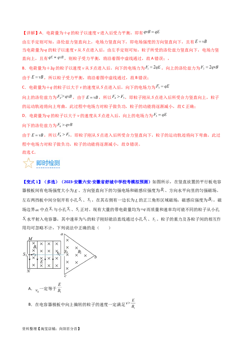 考点48带电粒子在复合场中的运动（核心考点精讲+分层精练）解析版_04高考物理_新高考复习资料_2024新高考复习资料_一轮复习资料