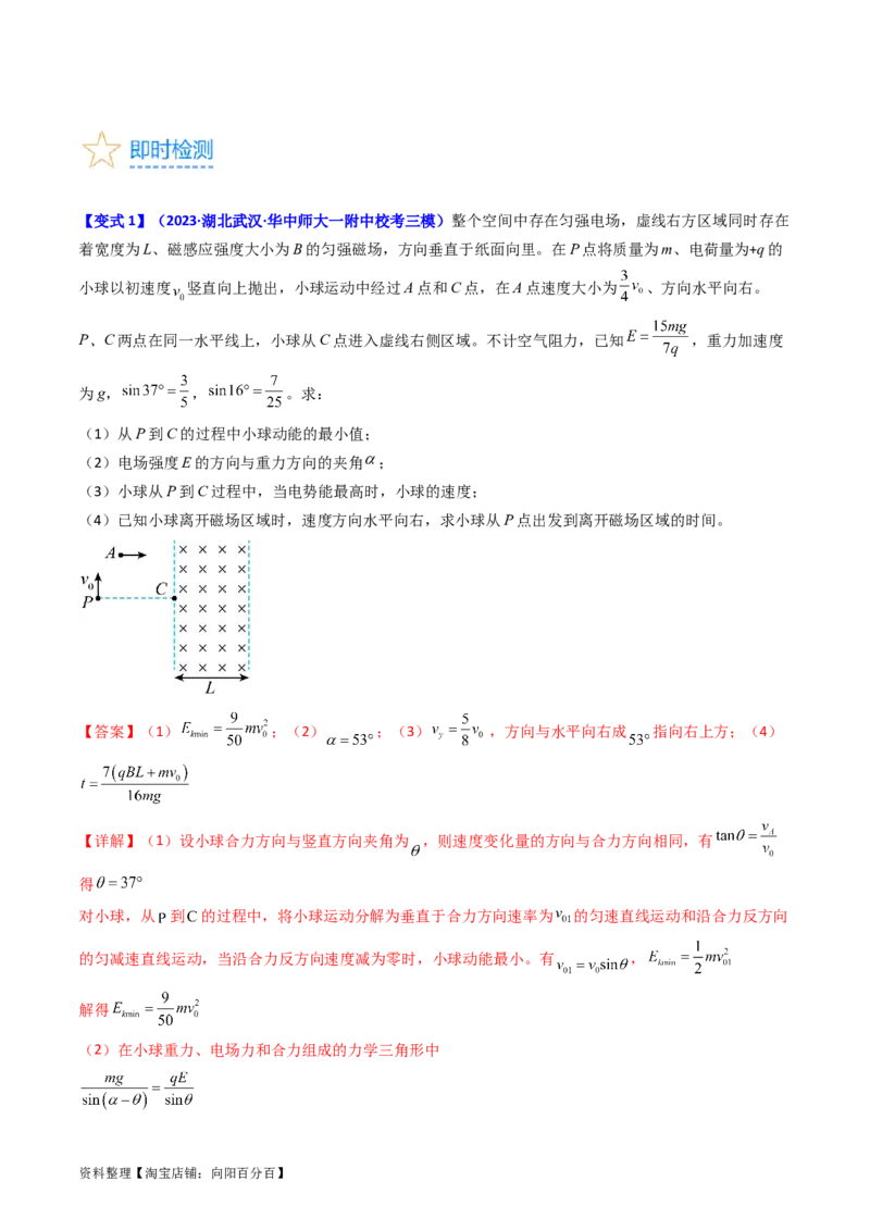 考点48带电粒子在复合场中的运动（核心考点精讲+分层精练）解析版_04高考物理_新高考复习资料_2024新高考复习资料_一轮复习资料