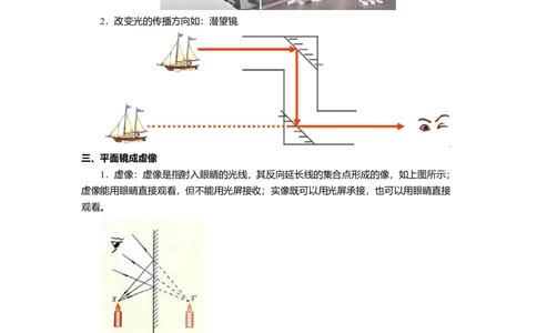 3.4平面镜教案(解析版)_8上-初中物理苏科版(4)_赠送：旧版资料（和新版好多一样，仍具有很大参考价值）_03讲义_3.4平面镜教案