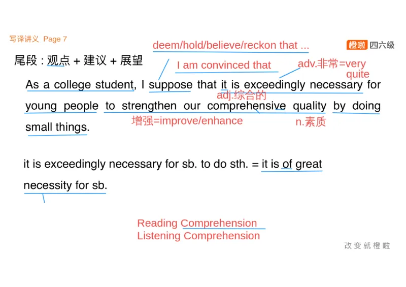02.写作精讲2_英语四六级保存避免失效_最新更新，视频都在这_2026、6月四级速转存易和谐_0、2025年12月四级_06.橙啦四级全程班石雷鹏_03.解题技巧+专项带练_04.写作精讲_资料