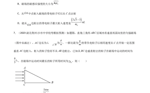 考点巩固卷67带电粒子在磁场中的运动（原卷版）_04高考物理_新高考复习资料_2024新高考复习资料_一轮复习资料_完2024年高考物理一轮复习考点通关卷（新高考通用）_考点巩固卷