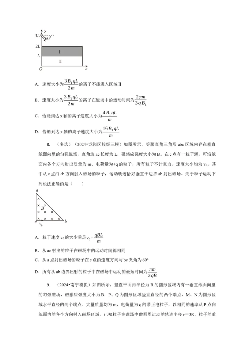 选择6磁场高频问题（原卷版）_04高考物理_2025年新高考资料_二轮复习_模型与方法2025届高考物理二轮复习热点题型归类340322924