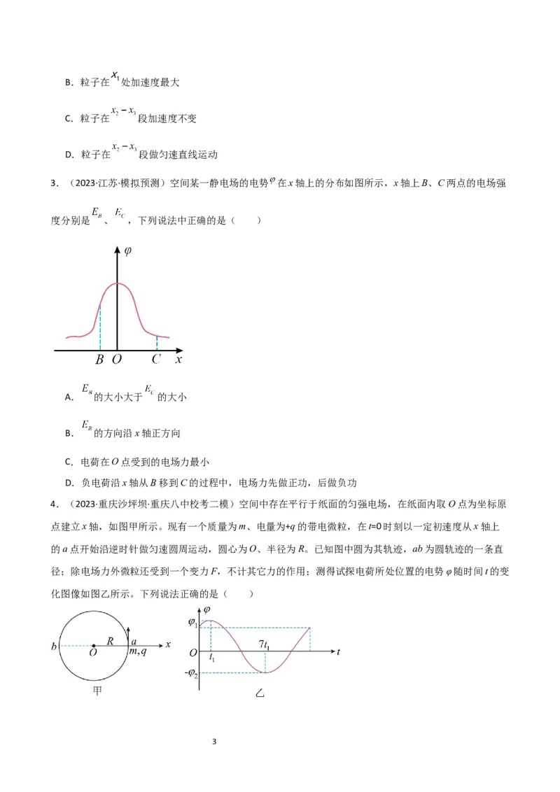 考点巩固卷53电场中的图像问题（原卷版）_04高考物理_新高考复习资料_2024新高考复习资料_一轮复习资料_完2024年高考物理一轮复习考点通关卷（新高考通用）_考点巩固卷_电磁部分