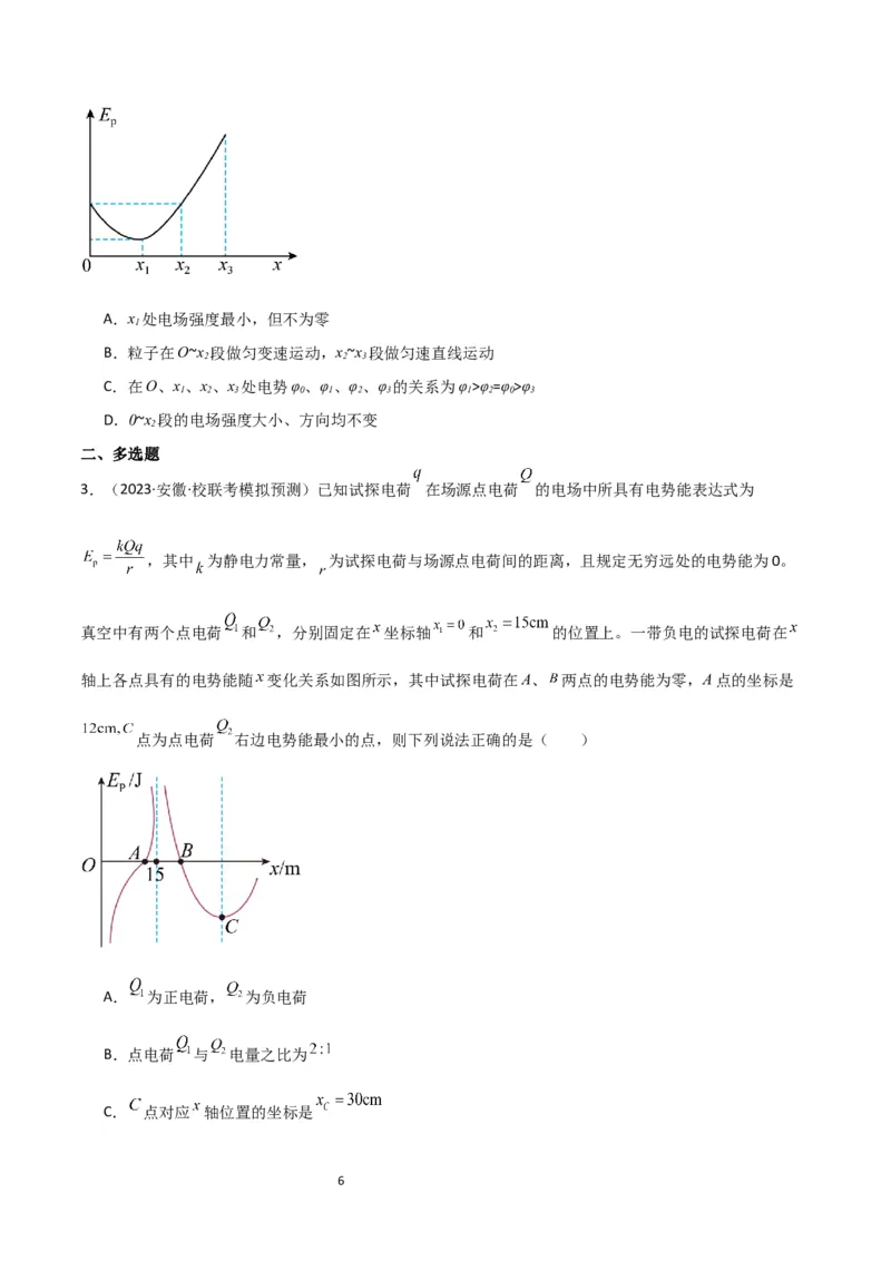 考点巩固卷53电场中的图像问题（原卷版）_04高考物理_新高考复习资料_2024新高考复习资料_一轮复习资料_完2024年高考物理一轮复习考点通关卷（新高考通用）_考点巩固卷_电磁部分