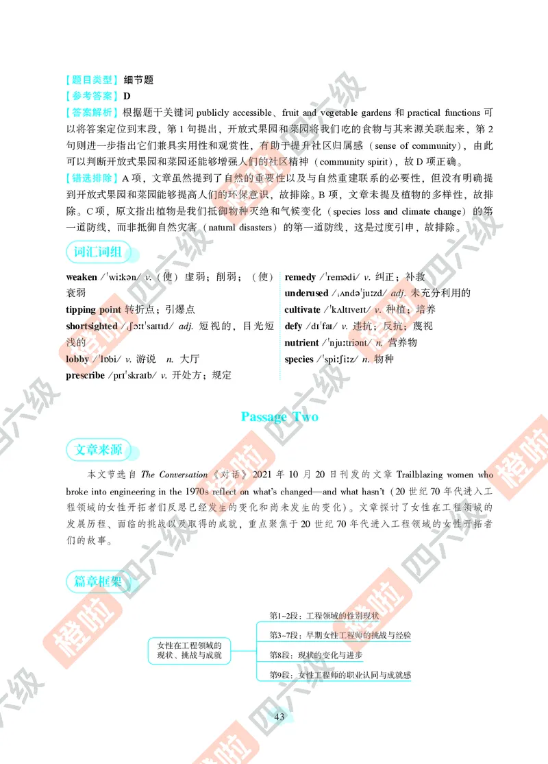 02.2024年12月四级（第一套）-解析6-12_英语四六级保存避免失效_最新更新，视频都在这_2026、6月四级速转存易和谐_0、2025年12月四级_06.橙啦四级全程班石雷鹏_00.讲义_真题_24年12月