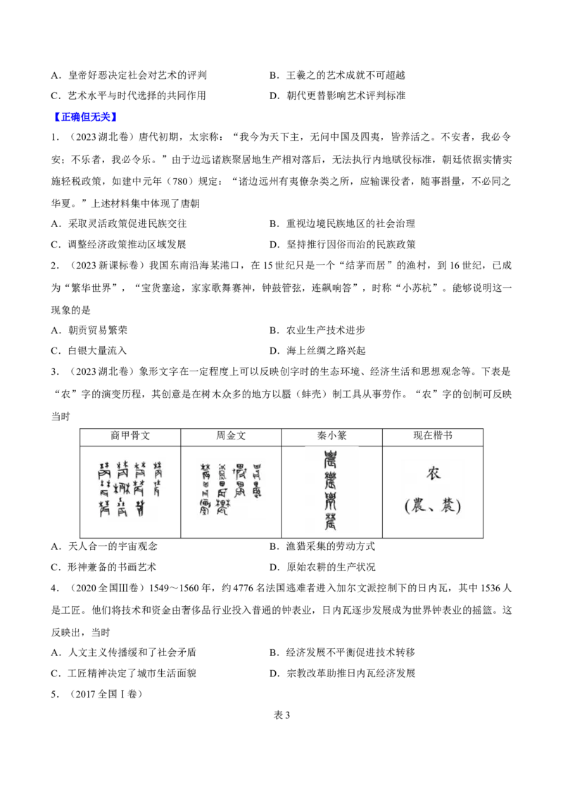 重难点19选择题常见错误项辨析技巧（原卷版）_07高考历史_新高考复习资料_2024年新高考复习资料_专项复习资料_❤2024年高考历史热点&middot;重点&middot;难点专练（新高考专用）