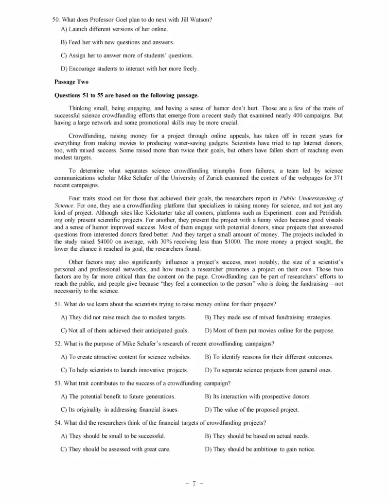 2019年12月四级真题第一套_英语四六级保存避免失效_最新更新，视频都在这_2026、6月四级速转存易和谐_新大学英语2025.6月4.6级真题_※1.四级历年真题、解析及听力_2.2017-2024年（新题型）