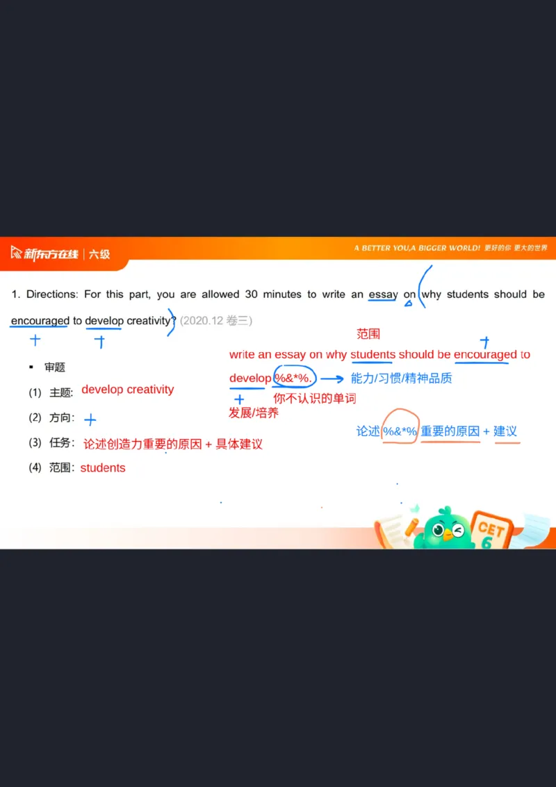 25_12_六级写作1笔记_1758101657473_英语四六级保存避免失效_最新更新，视频都在这_2026，6月六级速转存易和谐_0、2025年12月六级_07.东方六级全程班陈志超_00.讲义_六级核心技巧讲解