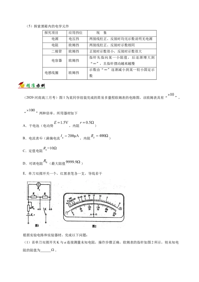 解密15电学实验（原卷版）-高频考点解密2021年高考物理二轮复习讲义+分层训练_04高考物理_新高考复习资料_2021年新高考资料_高频考点解密2021年高考物理二轮复习讲义+分层训练