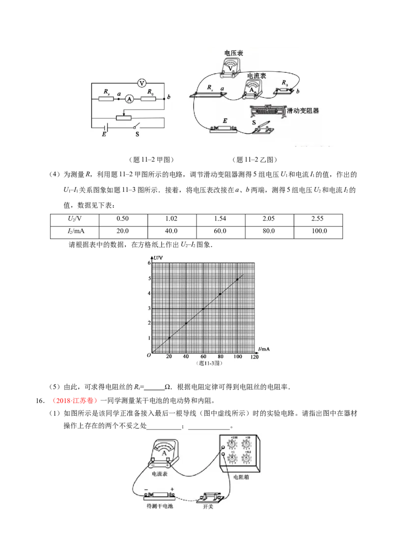 解密15电学实验（原卷版）-高频考点解密2021年高考物理二轮复习讲义+分层训练_04高考物理_新高考复习资料_2021年新高考资料_高频考点解密2021年高考物理二轮复习讲义+分层训练