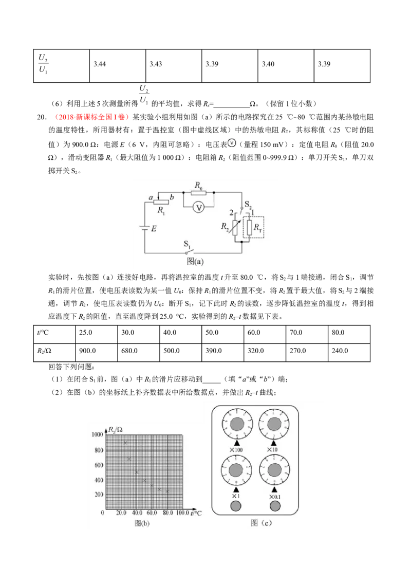 解密15电学实验（原卷版）-高频考点解密2021年高考物理二轮复习讲义+分层训练_04高考物理_新高考复习资料_2021年新高考资料_高频考点解密2021年高考物理二轮复习讲义+分层训练