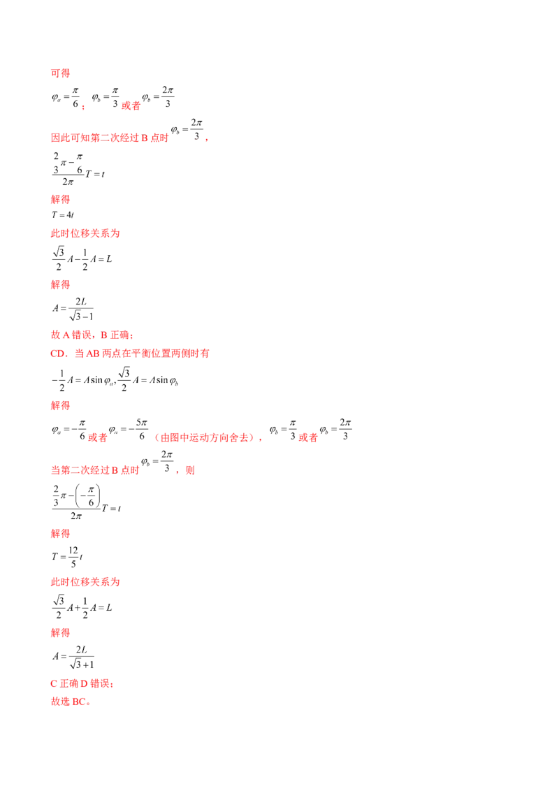 考点61机械振动（解析版）_04高考物理_通用版（老高考）复习资料_2024年复习资料_完备战2024年高考物理一轮复习考点帮（全国通用）_答案解析版