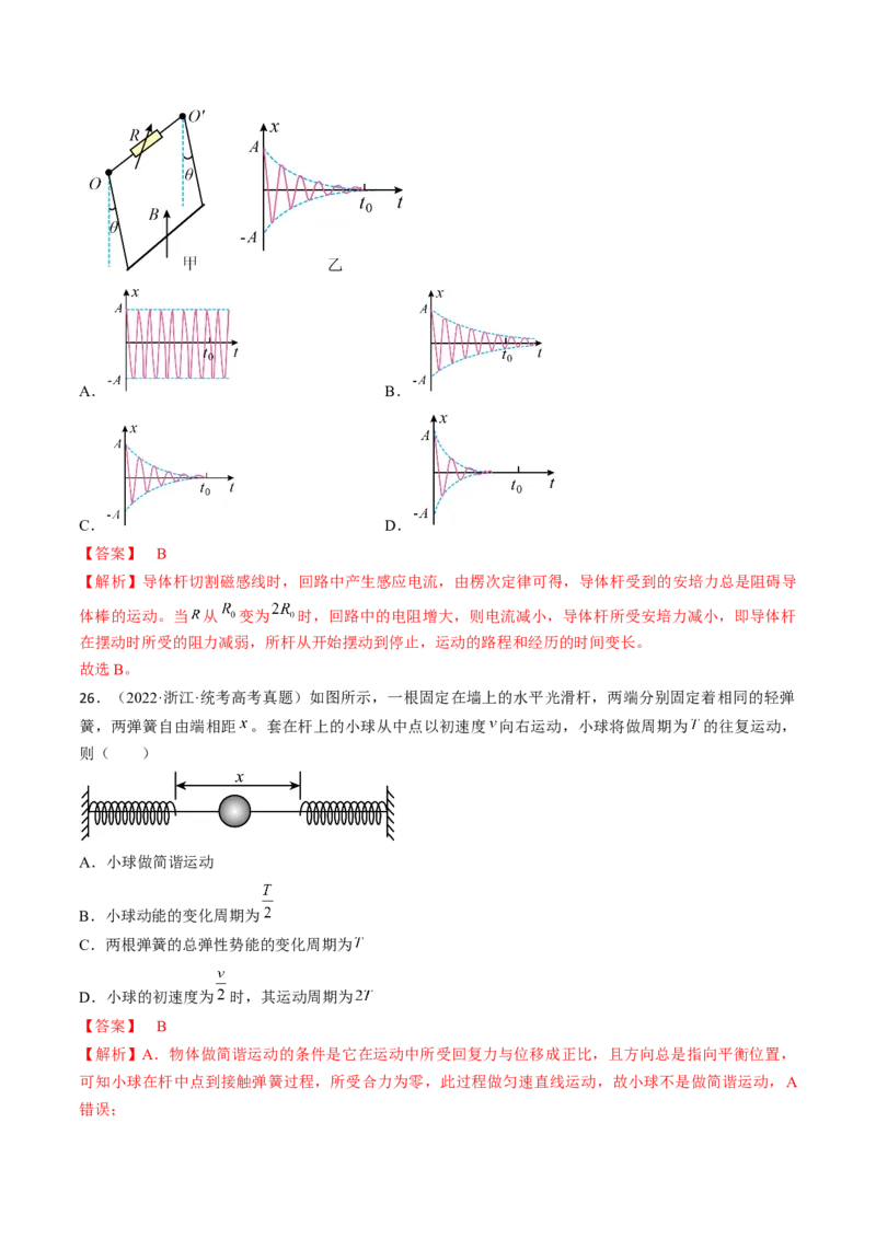 考点61机械振动（解析版）_04高考物理_通用版（老高考）复习资料_2024年复习资料_完备战2024年高考物理一轮复习考点帮（全国通用）_答案解析版