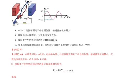 考点巩固卷76交变电流相关概念、规律、原理、图像、动态分析、四值、传感器等的综合应用（解析版）_04高考物理_新高考复习资料_2024新高考复习资料_一轮复习资料_考点巩固卷