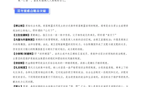 重难点01先秦：中华文明的兴起与变革（解析版）_07高考历史_2024年新高考资料_3.2024专项复习_2024年高考历史热点&middot;重点&middot;难点专练（新高考专用）