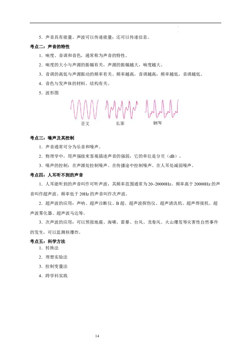 第一章声现象速记清单（解析版）_8上-初中物理苏科版(4)_06知识清单（齐全）_第1套_第1章+声现象速记清单-新教材2024-2025学年八年级物理上册单元速记&middot;巧练（苏科版2024）