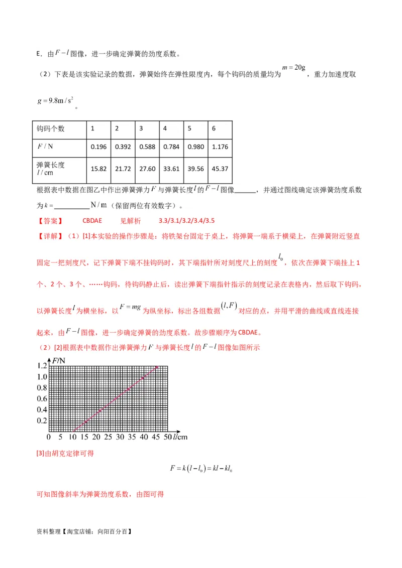 考点巩固卷80力学实验（解析版）_04高考物理_新高考复习资料_2024新高考复习资料_一轮复习资料_完2024年高考物理一轮复习考点通关卷（新高考通用）_考点巩固卷_物理实验
