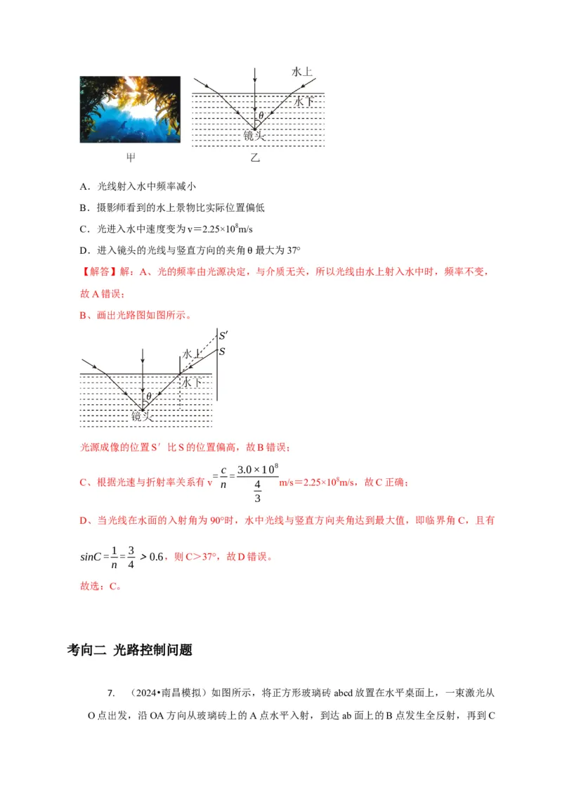 选择10光学（解析版）_04高考物理_2025年新高考资料_二轮复习_模型与方法2025届高考物理二轮复习热点题型归类340322924