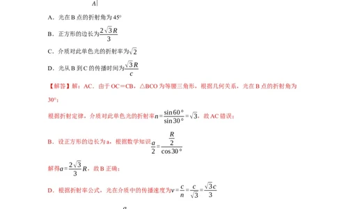 选择10光学（解析版）_04高考物理_2025年新高考资料_二轮复习_模型与方法2025届高考物理二轮复习热点题型归类340322924
