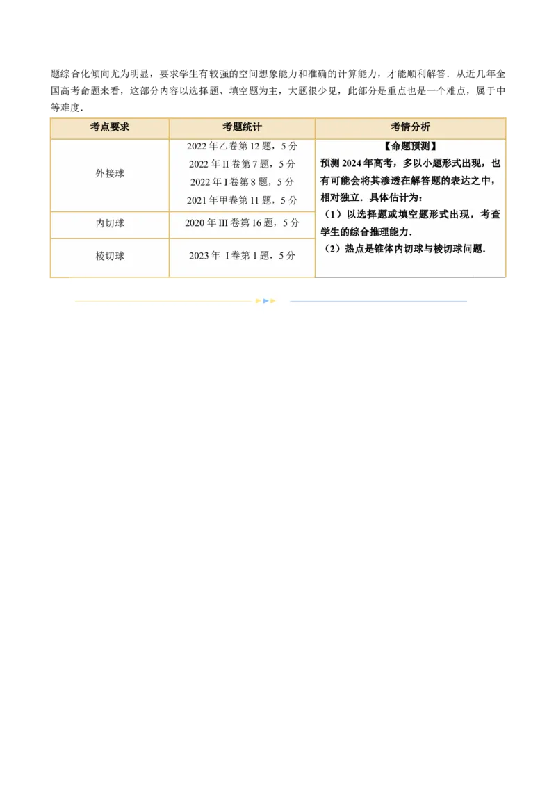 专题13一网打尽外接球、内切球与棱切球问题（14大核心考点）（讲义）（原卷版）_新高考复习资料_2024年新高考资料_二轮复习资料_2024年高考数学二轮复习讲练测（新教材新高考）