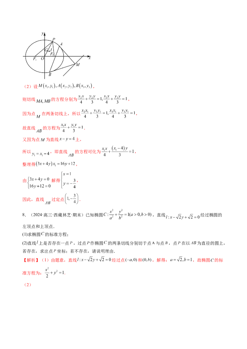重难点突破12双切线问题的探究（七大题型）（解析版）_2025年新高考资料_一轮复习_2025年高考数学一轮复习讲练测（新教材新高考，含2024高考真题）_第八章平面解析几何