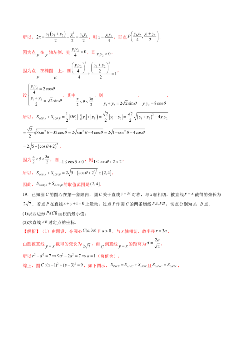 重难点突破12双切线问题的探究（七大题型）（解析版）_2025年新高考资料_一轮复习_2025年高考数学一轮复习讲练测（新教材新高考，含2024高考真题）_第八章平面解析几何