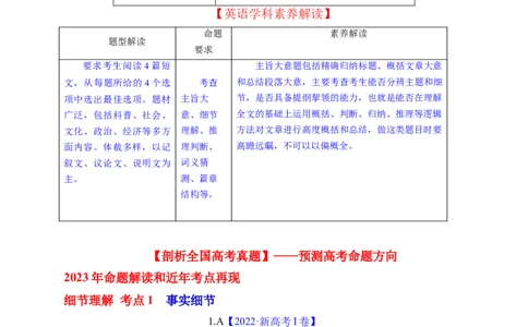 阅读理解解密03细节理解（讲义）-高频考点解密2023年高考英语二轮复习讲义+分层训练（新高考专用）（教师版）_03高考英语_新高考复习资料_2023年新高考资料_二轮复习