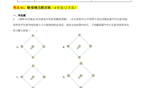 考点巩固卷66安培力的大小、方向及动态平衡问题的分析和计算（解析版）_04高考物理_新高考复习资料_2024新高考复习资料_一轮复习资料_考点巩固卷_电磁部分_3磁场