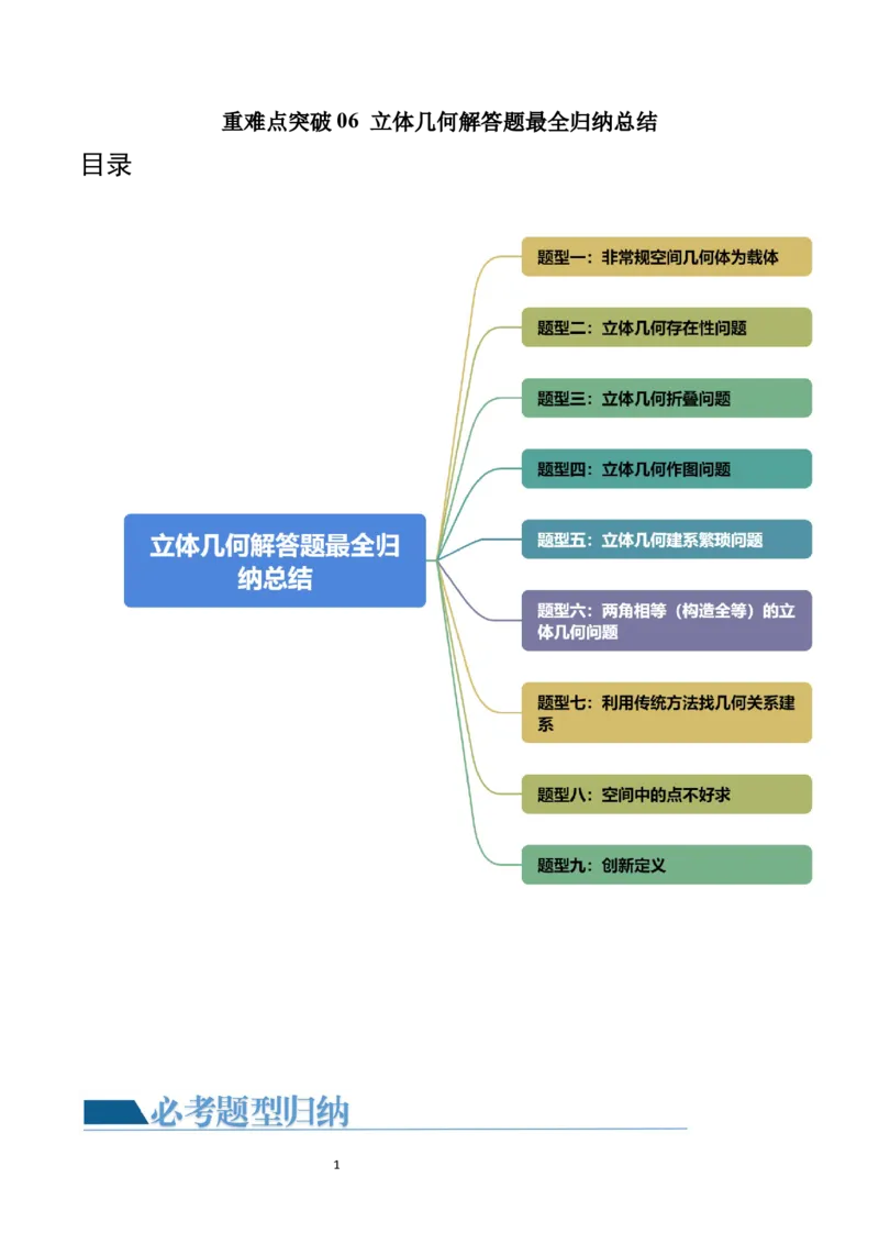重难点突破06立体几何解答题最全归纳总结（九大题型）（学生版）_02高考数学_新高考复习资料_2024年新高考资料_一轮复习资料_第七章立体几何与空间向量