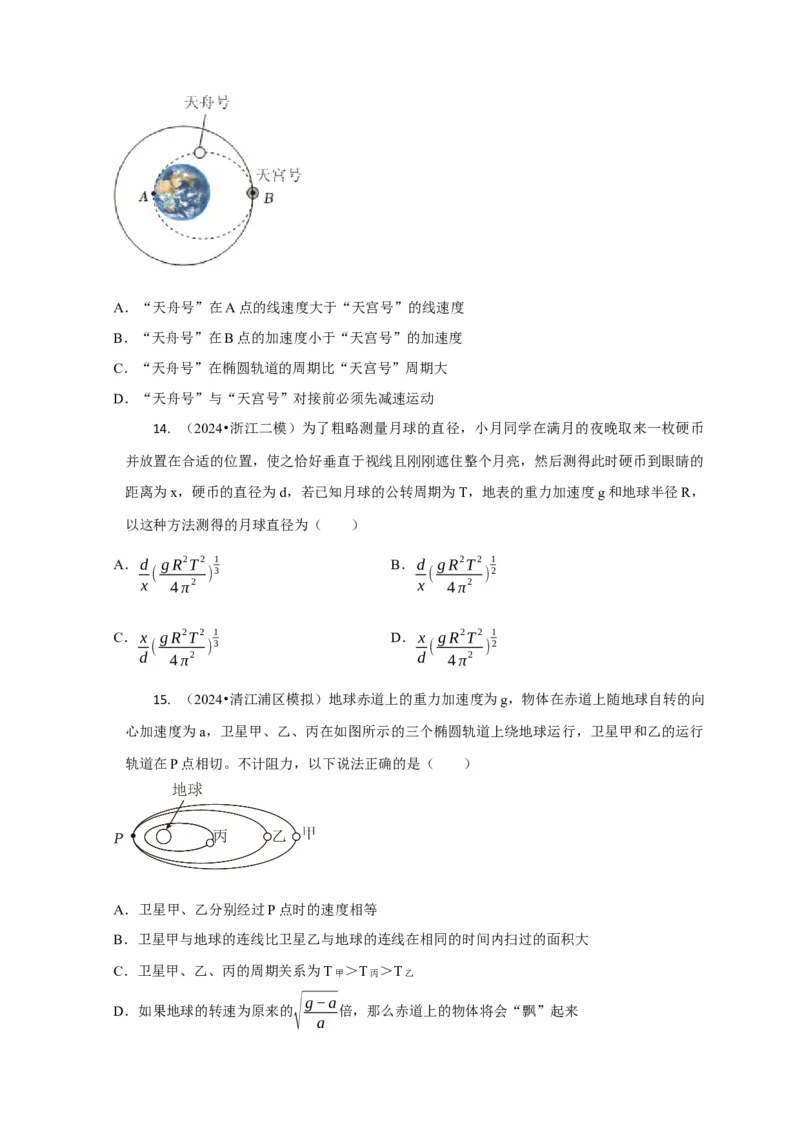 选择3万有引力与航天问题（原卷版）_04高考物理_2025年新高考资料_二轮复习_模型与方法2025届高考物理二轮复习热点题型归类340322924