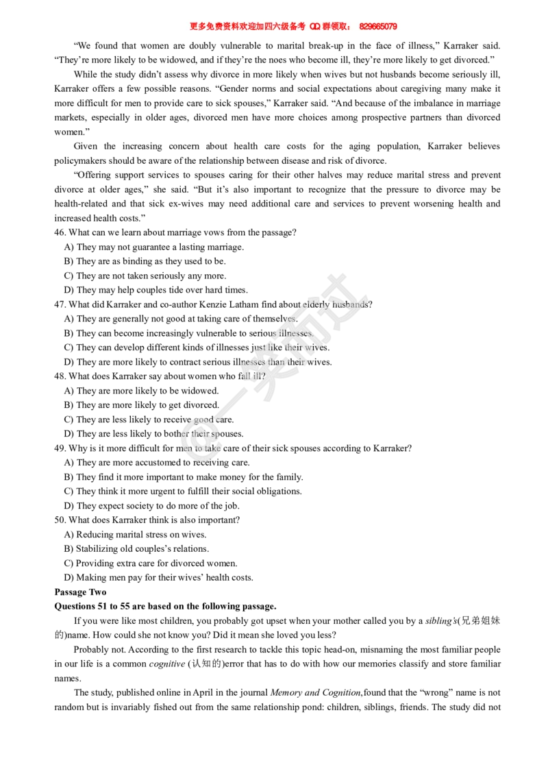 2019年6月四级真题第一套_英语四六级保存避免失效_最新更新，视频都在这_2026、6月四级速转存易和谐_0、2025年12月四级_04.笑过四级全程班周思成_00.讲义_四级真题_2019年四级真题