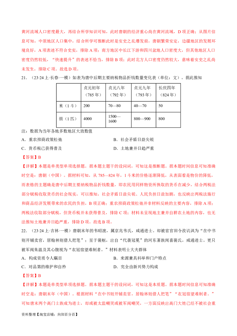 重难点03魏晋到隋唐：草与禾的交融（解析版）_07高考历史_新高考复习资料_2024年新高考复习资料_专项复习资料_❤2024年高考历史热点&middot;重点&middot;难点专练（新高考专用）