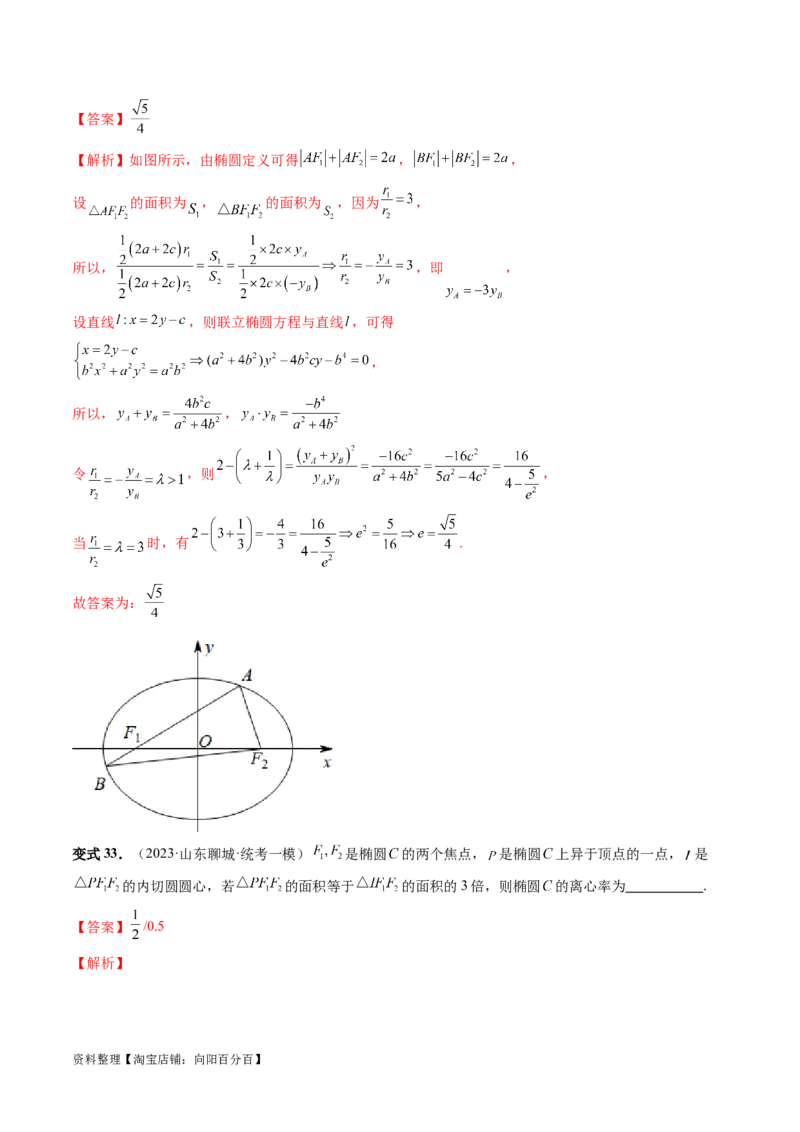 重难点突破04轻松搞定圆锥曲线离心率十九大模型（十九大题型）（解析版）_02高考数学_新高考复习资料_2024年新高考资料_一轮复习资料_❤有更新第八章平面解析几何