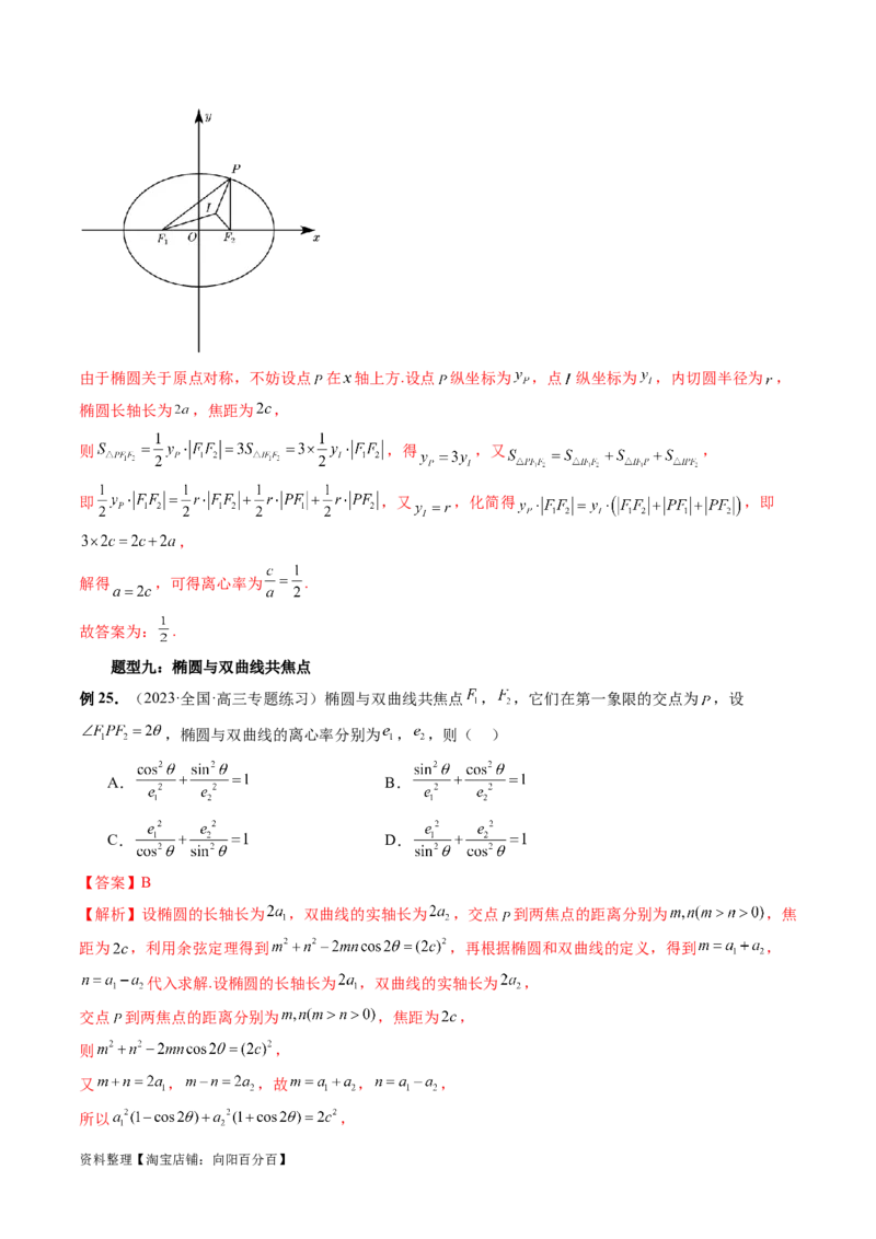 重难点突破04轻松搞定圆锥曲线离心率十九大模型（十九大题型）（解析版）_02高考数学_新高考复习资料_2024年新高考资料_一轮复习资料_❤有更新第八章平面解析几何