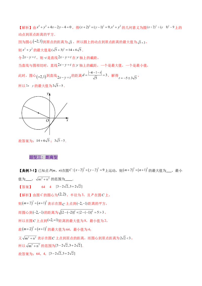 重难点突破01圆中的范围与最值问题（八大题型）（解析版）_2025年新高考资料_一轮复习_2025年高考数学一轮复习讲练测（新教材新高考，含2024高考真题）_第八章平面解析几何