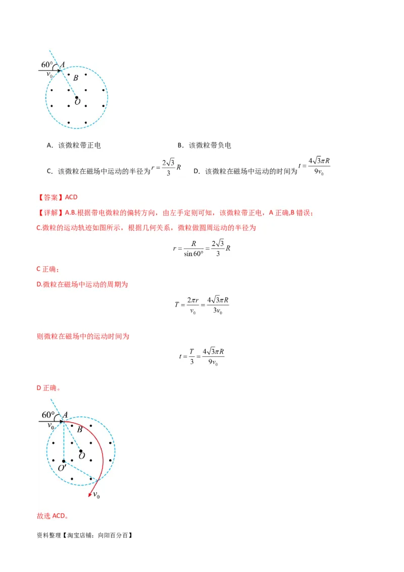 考点巩固卷67带电粒子在磁场中的运动（解析版）_04高考物理_新高考复习资料_2024新高考复习资料_一轮复习资料_完2024年高考物理一轮复习考点通关卷（新高考通用）_考点巩固卷