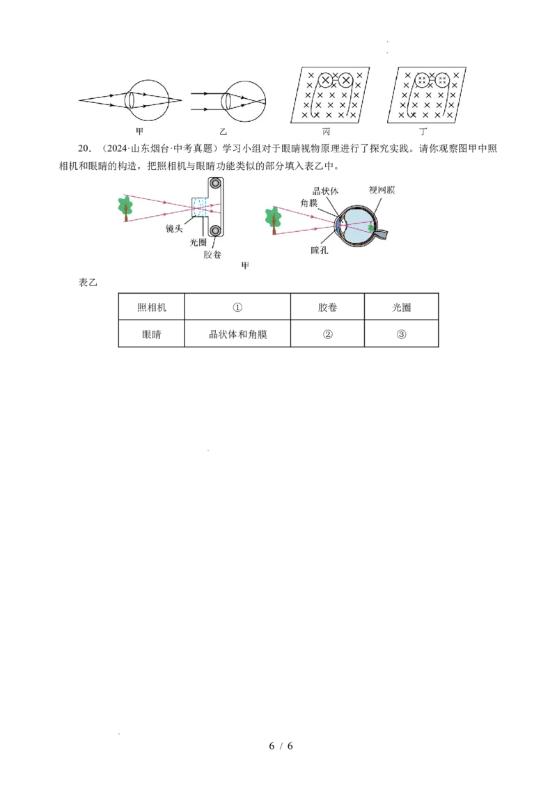 3.4透镜的应用（分层作业）（原卷版）_8上-初中物理苏科版(4)_01课件+练习（齐全）_练习_3.4透镜的应用（分层作业）-上好课八年级物理上册同步高效课堂（苏科版2024）
