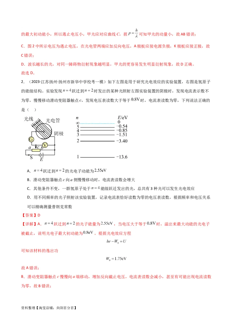 考点巩固卷79近代物理（光电效应、波粒二象性、原子结构、原子核、相对论）（解析版）_04高考物理_新高考复习资料_2024新高考复习资料_一轮复习资料_考点巩固卷