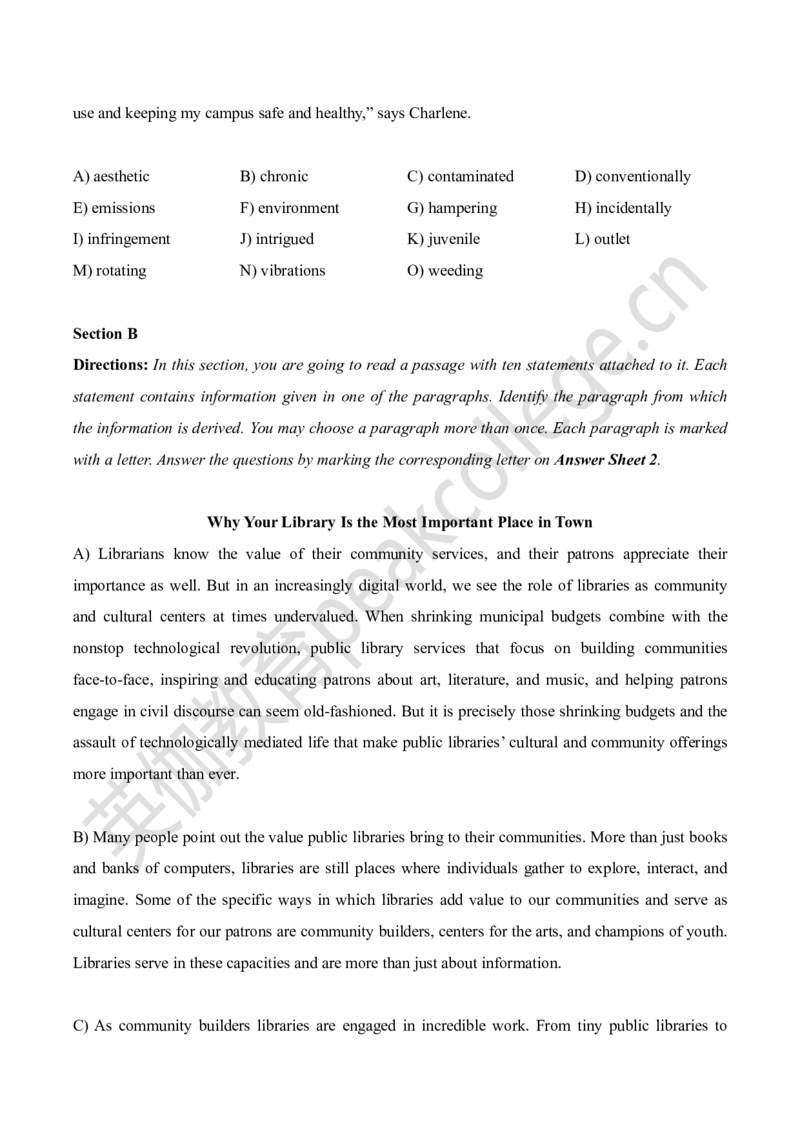 2025年6月六级真题卷一_英语四六级保存避免失效_最新更新，视频都在这_2026、6月四级速转存易和谐_新大学英语2025.6月4.6级真题_六级真题_01六级真题+答案解析+听力音频