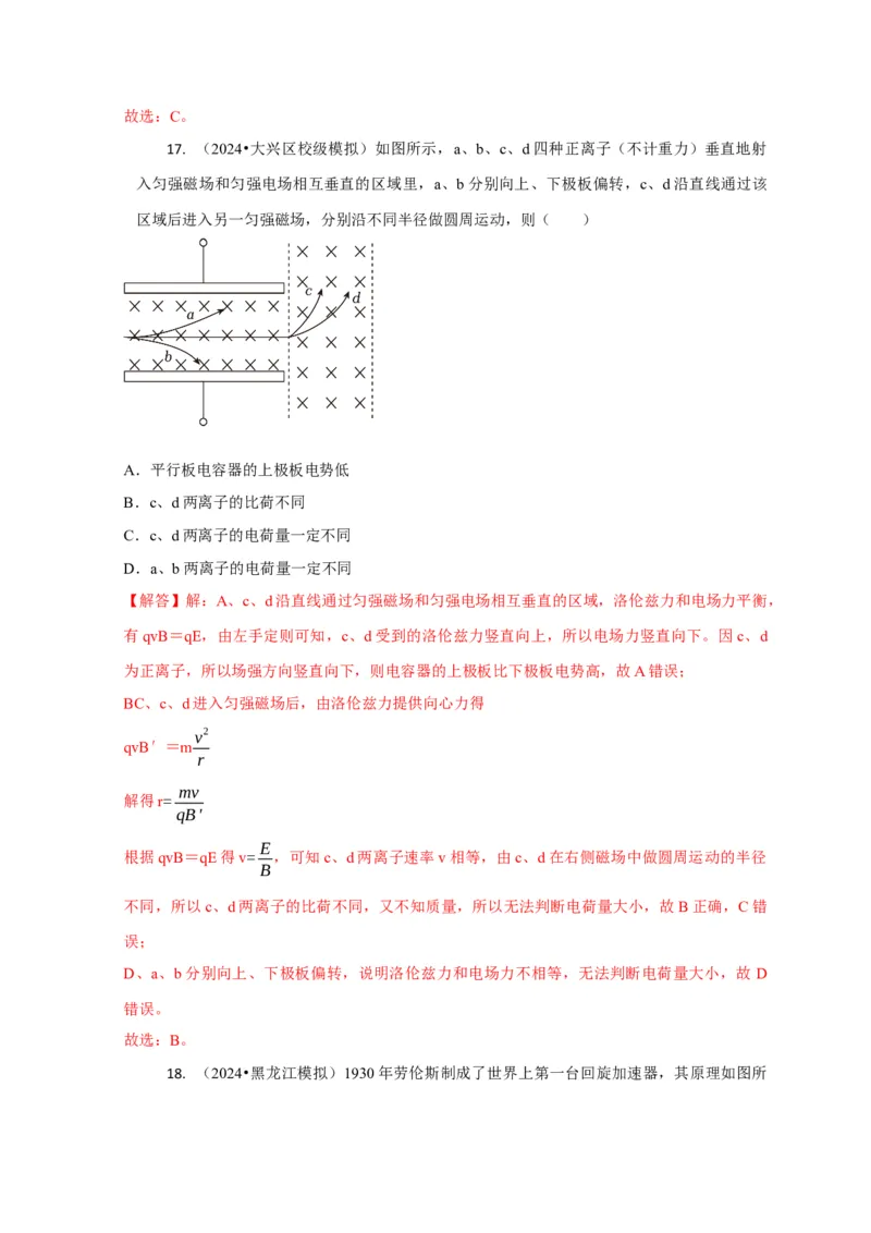选择6磁场高频问题（解析版）_04高考物理_2025年新高考资料_二轮复习_模型与方法2025届高考物理二轮复习热点题型归类340322924