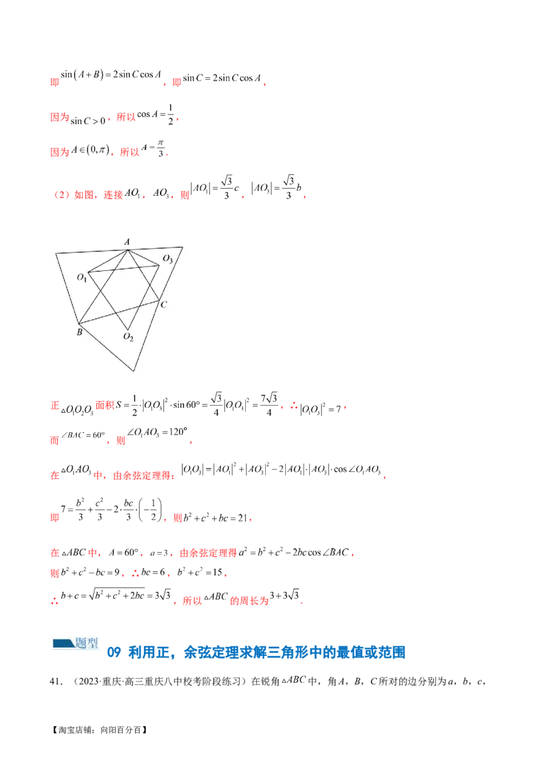 专题12正余弦定理妙解三角形问题和最值问题（练习）（解析版）_新高考复习资料_2024年新高考资料_二轮复习资料_2024年高考数学二轮复习讲练测（新教材新高考）_教师版（含答案解析）